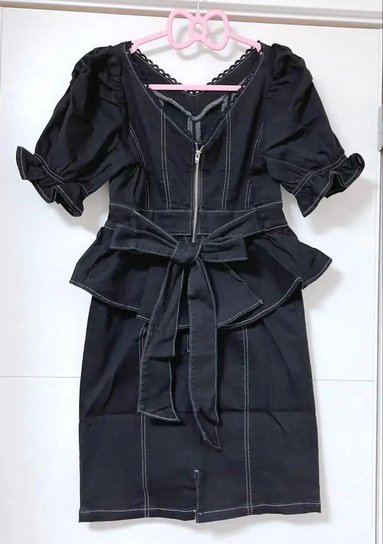 New tag included ♡ EATME Eatme ♡ Peplum denim dress, black