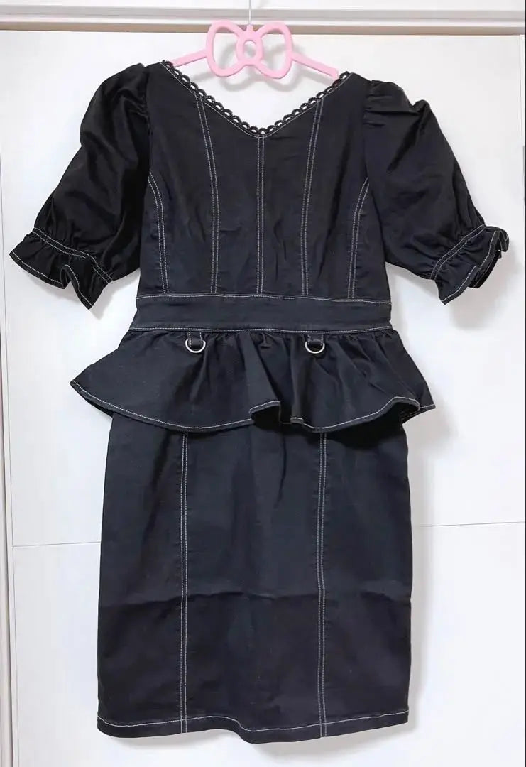 New tag included ♡ EATME Eatme ♡ Peplum denim dress, black