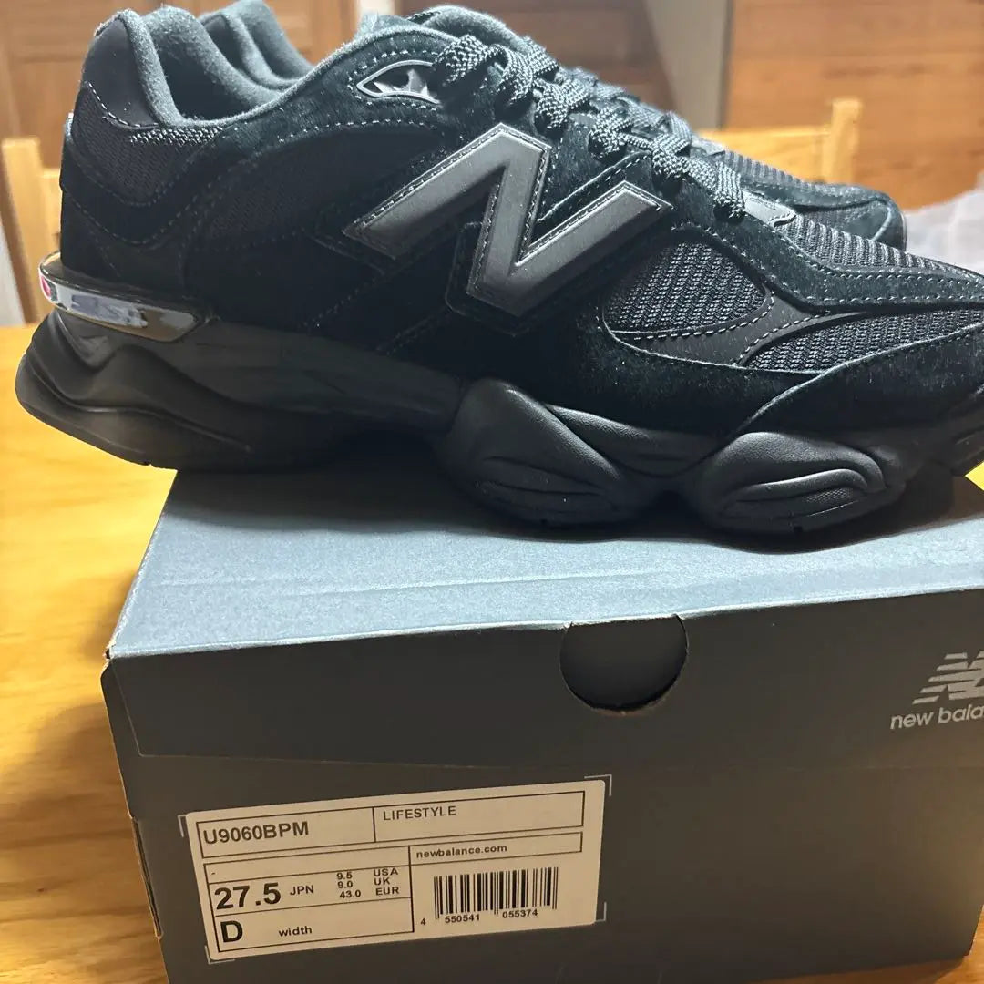 New Balance U9060 NRI Triple Black Producto original 27,5 cm