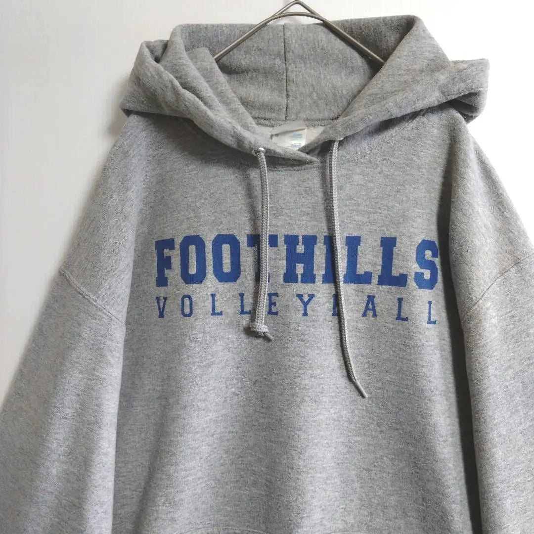 A814 PORT&COMPANY Sweatshirt Hoodie, Size L US Used Clothing Gray