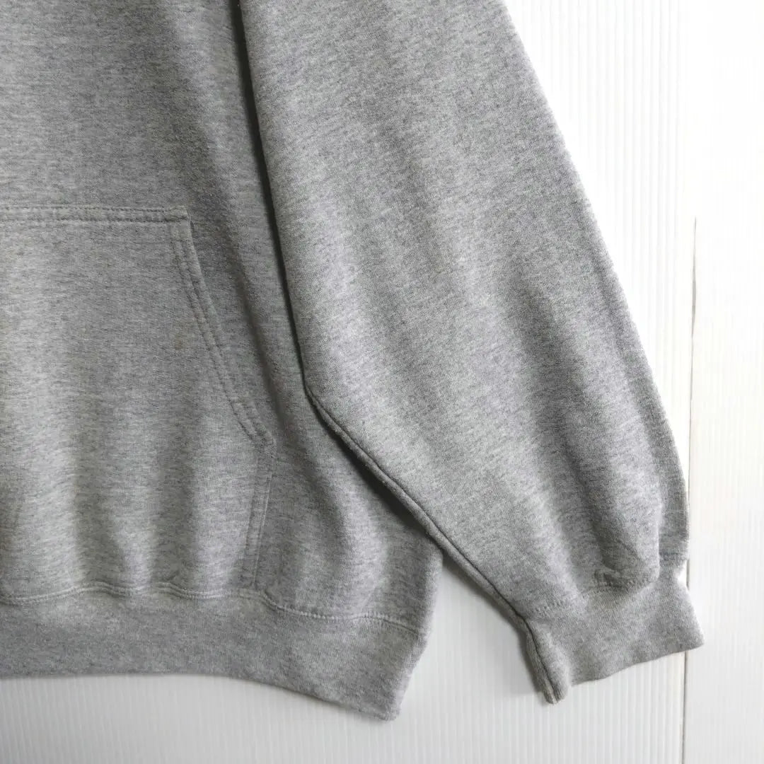 A814 PORT&COMPANY Sweatshirt Hoodie, Size L US Used Clothing Gray