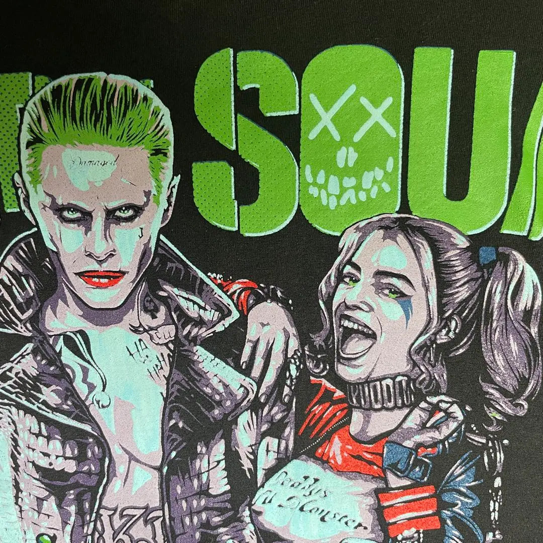 [Ropa vieja] Camiseta Manga Corta Suicide Squad Harley Quinn Joker Negro | [古着]スーサイドスクワッド 半袖 Tシャツ ハーレイクイン ジョーカー 黒