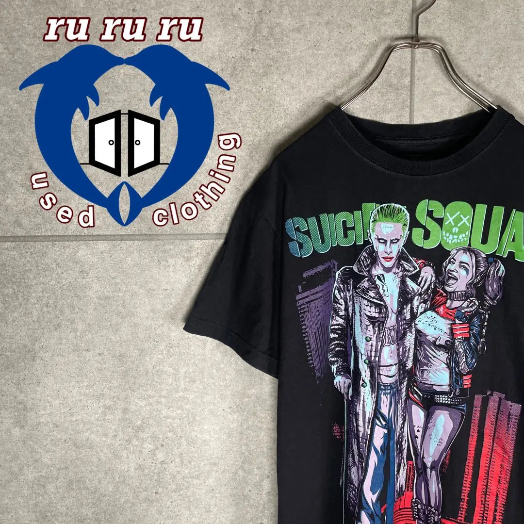 [Ropa vieja] Camiseta Manga Corta Suicide Squad Harley Quinn Joker Negro | [古着]スーサイドスクワッド 半袖 Tシャツ ハーレイクイン ジョーカー 黒