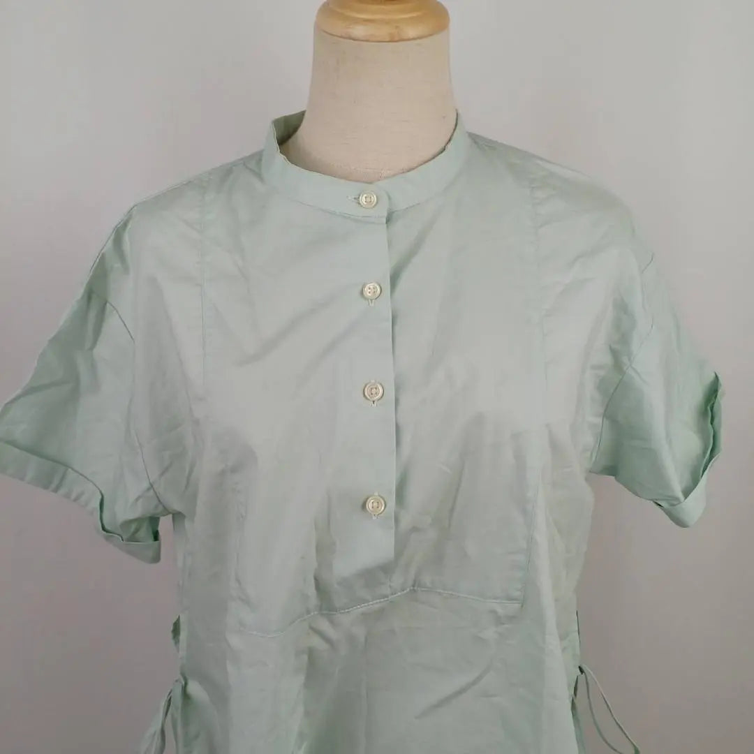 RAGEBLUE Short sleeve tunic blouse F Green Side slit