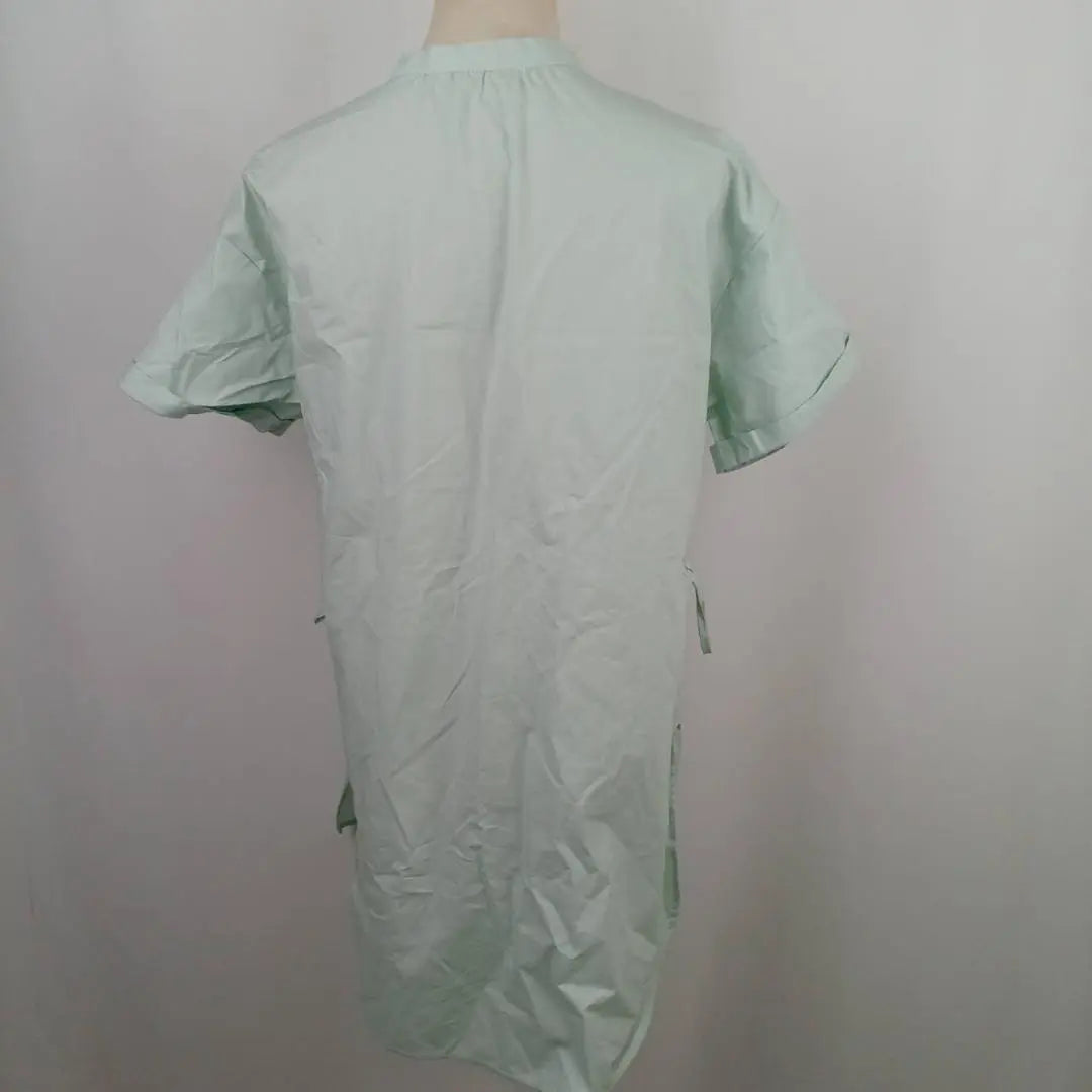 RAGEBLUE Short sleeve tunic blouse F Green Side slit