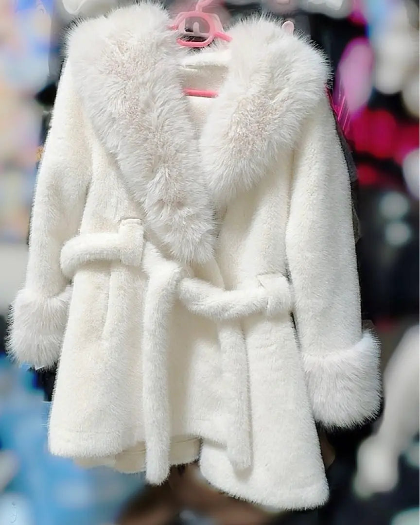 SHEIN Fur Coat White