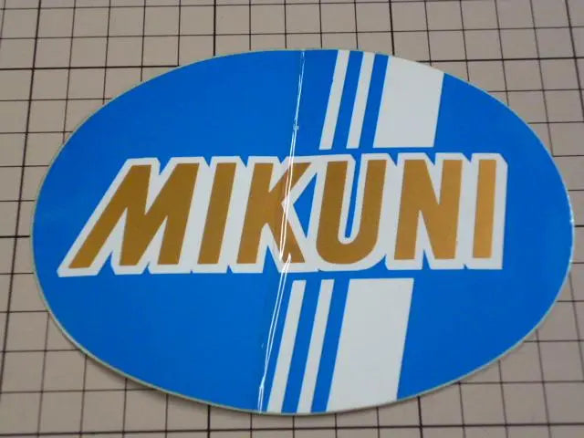 Genuine MIKUNI sticker, blue, 138 x 100mm, made in the time