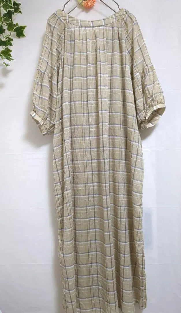 Beautiful goods [VIS] Bis Shear Long Shirt One Piece Check F