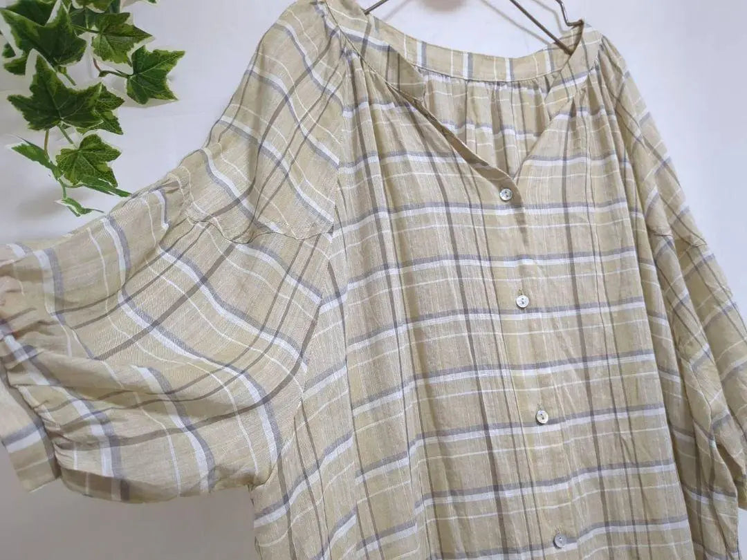 Hermosos productos [VIS] Camisa larga de una pieza Bis Shear Check F