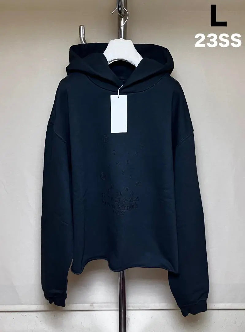 New L 23ss Margiela Logo Embroidery Parka Black 4764