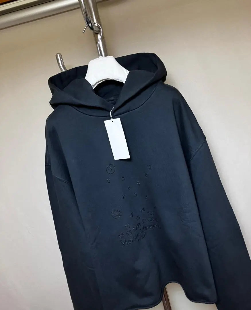 New L 23ss Margiela Logo Embroidery Parka Black 4764