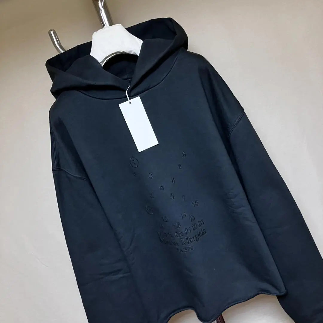 New L 23ss Margiela Logo Embroidery Parka Black 4764