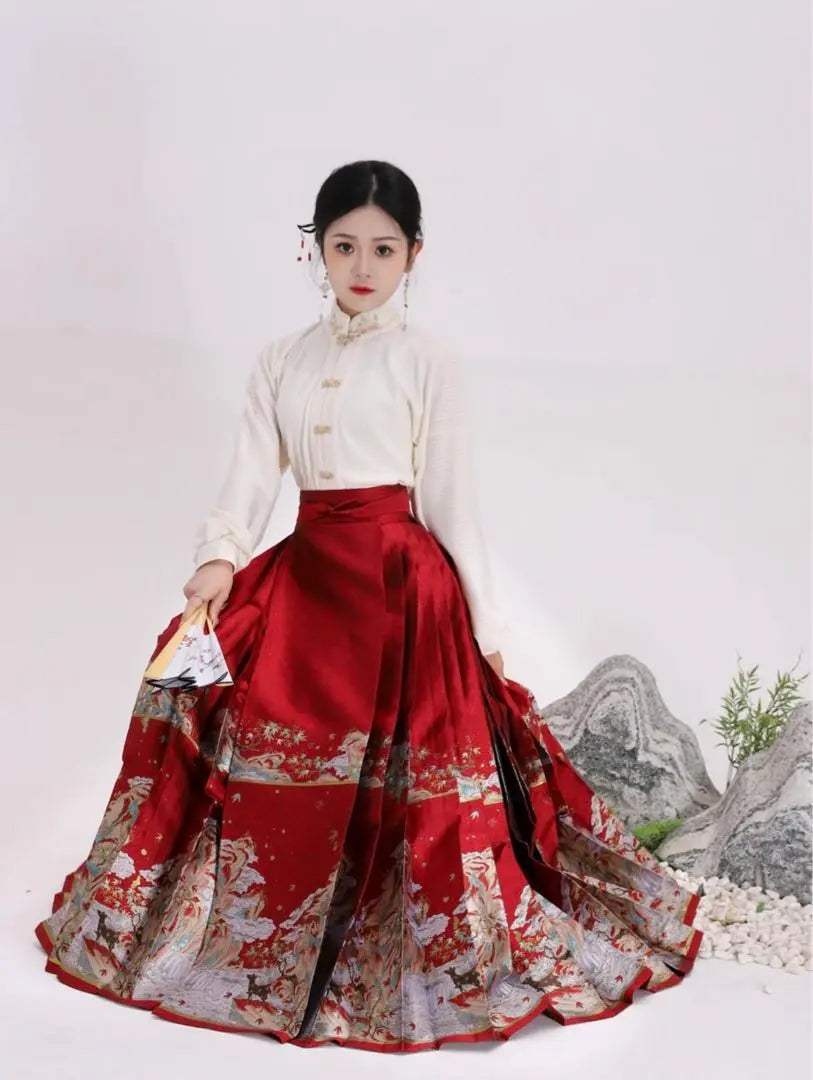 New Chinese clothing China woven gold horse face skirt wedding embroidery graduation ceremony birthday