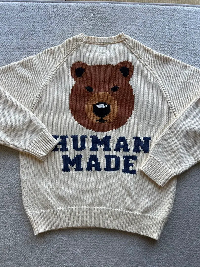 [HECHO POR HUMANOS] Suéter de punto Bearla Grand talla L ¡productos hermosos! ! ! | 【HECHO HUMANO】ベアーラグランニットセーター Lサイズ 美品！！！