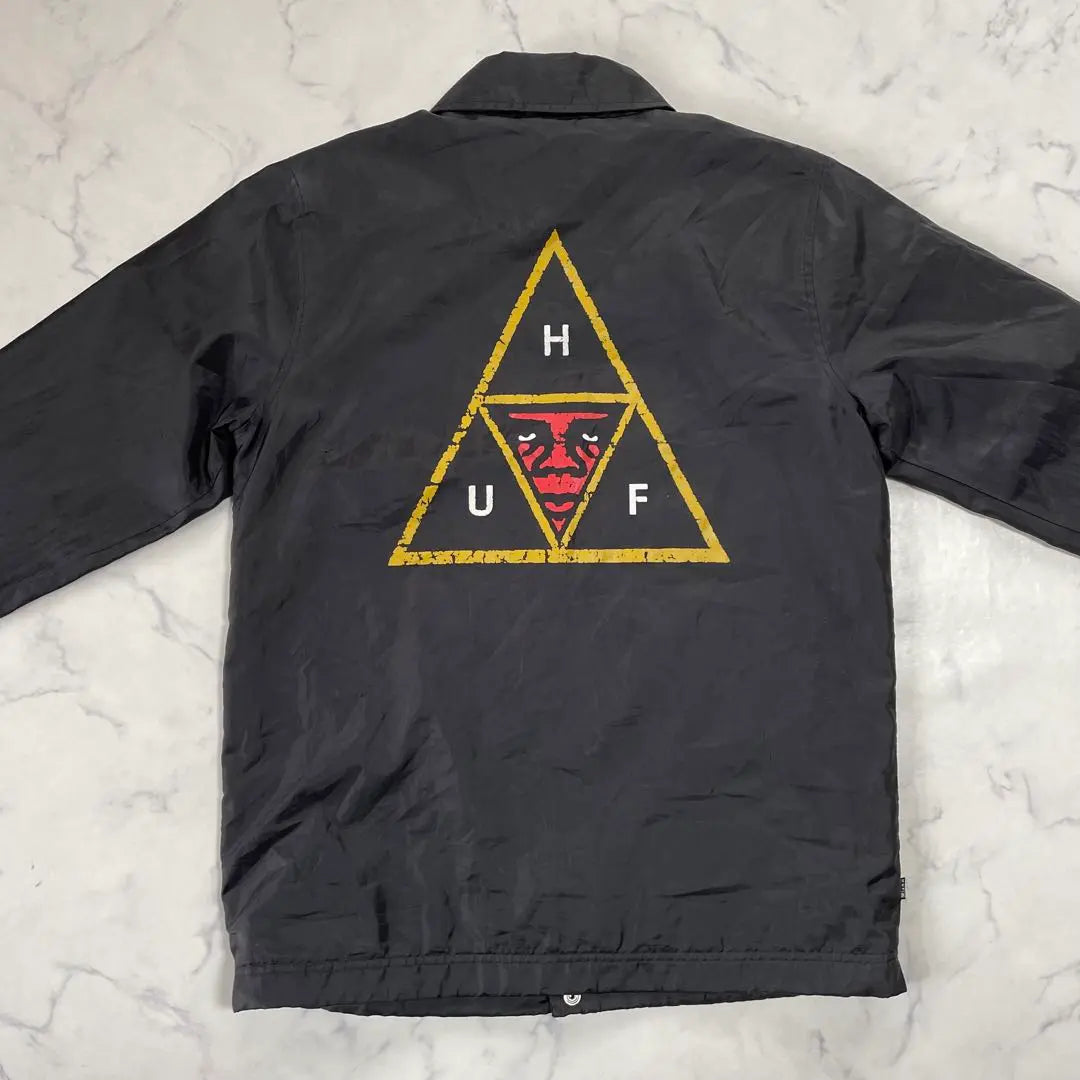 [Immediate shipping] HUF nylon jacket, thin, lined, black, S logo