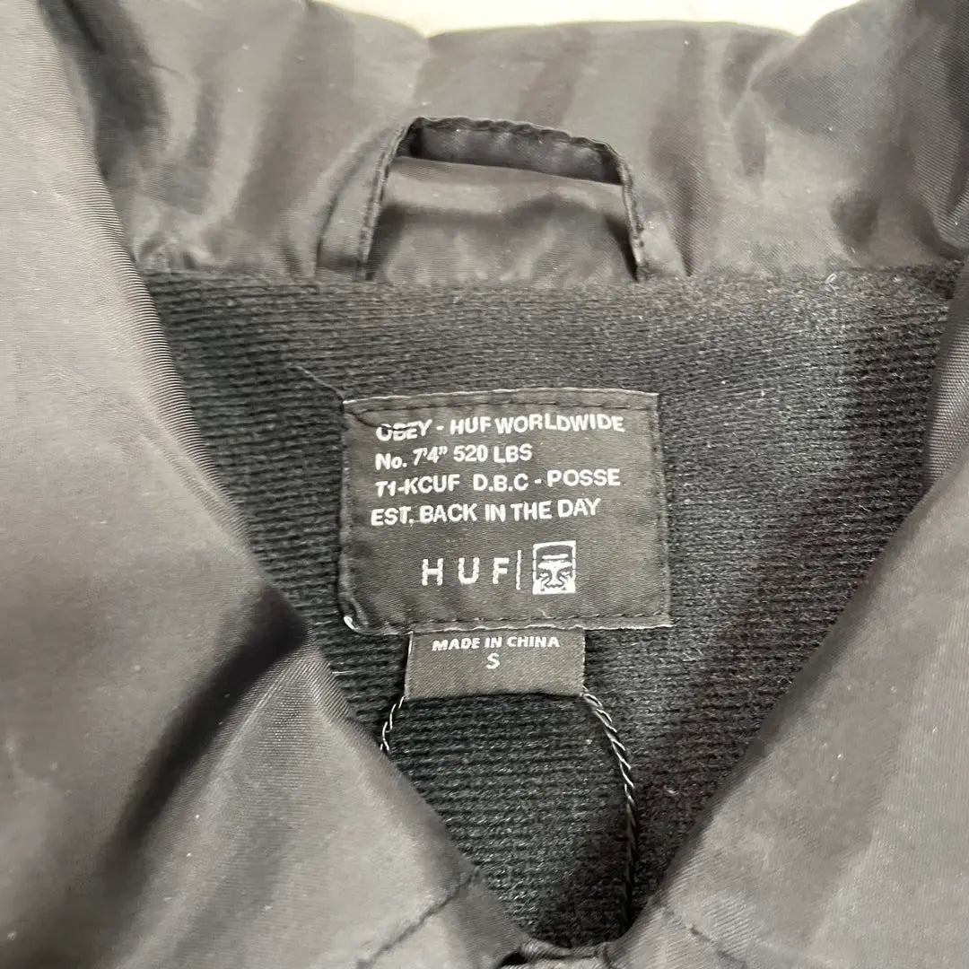 [Immediate shipping] HUF nylon jacket, thin, lined, black, S logo