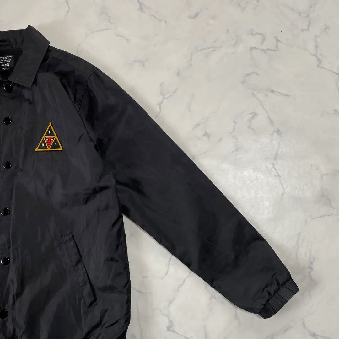 [Immediate shipping] HUF nylon jacket, thin, lined, black, S logo