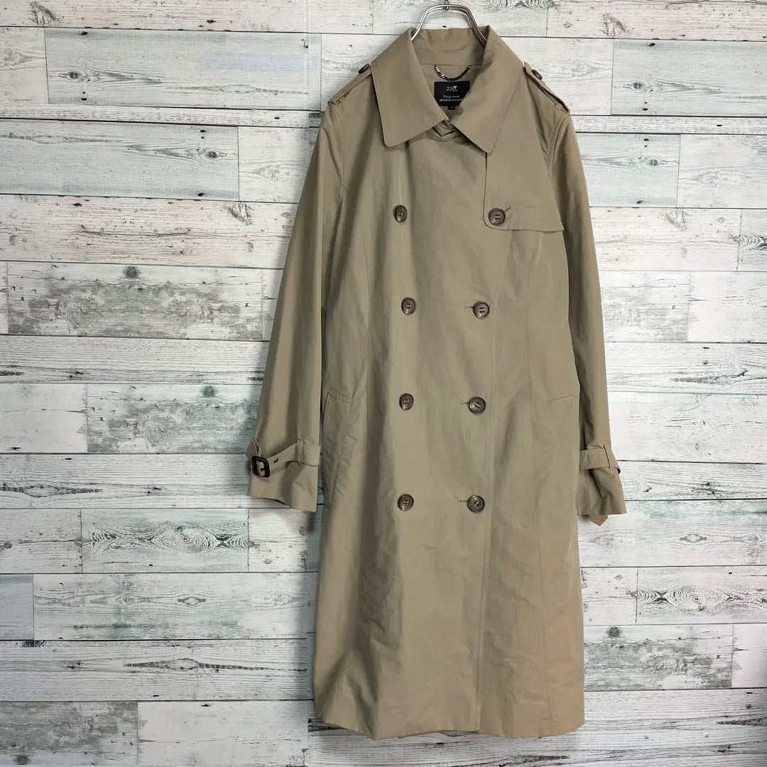 ☆ Large size ・ 4L ☆ 23 wards with belt trench coat khaki beige 46