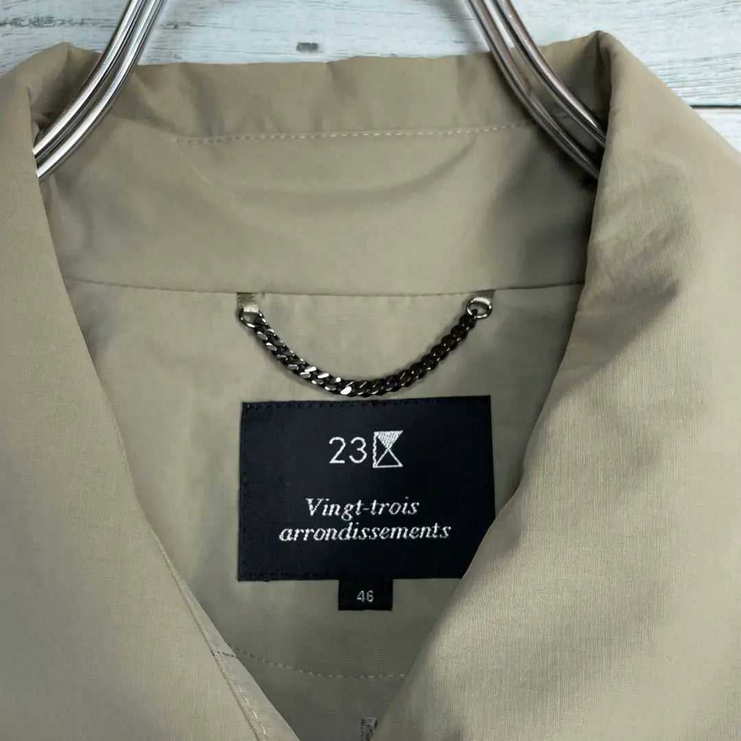 ☆ Talla grande ・ 4L ☆ Gabardina de 23 plazas con cinturón color caqui beige 46