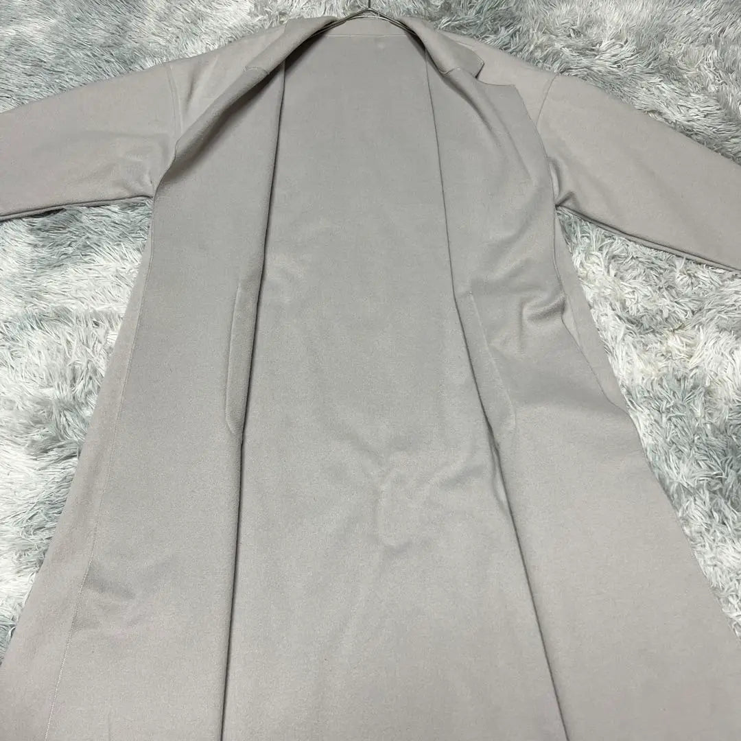 Long coat, beautiful condition, women's, gray, 100% polyester, neat outfit | ロングコート 美品 レディース グレー ポリエステル100% きれいめコーデ