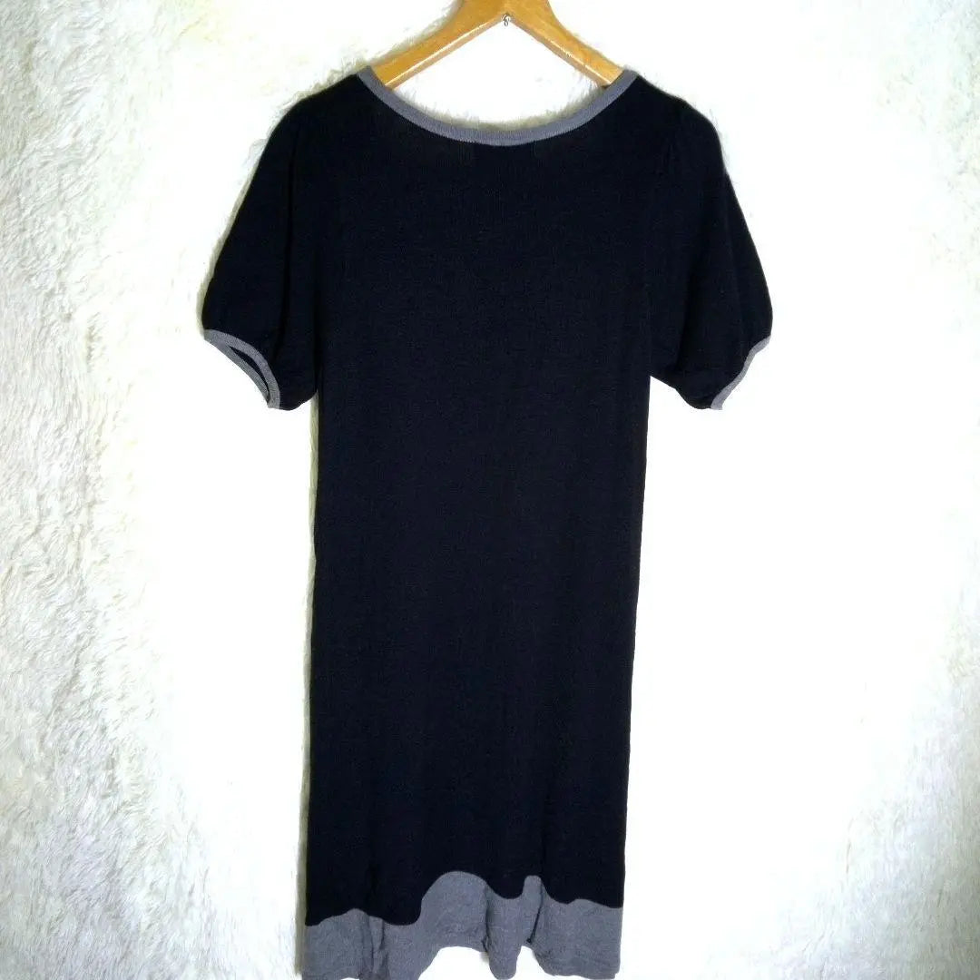 Liseo [L] Vestido hasta la rodilla para mujer, sencillo, para estar en casa, relajante, negro