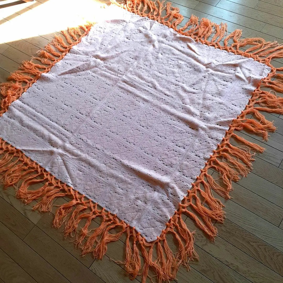 Showa retro kotatsu cover? Cover of gentle orange wool material