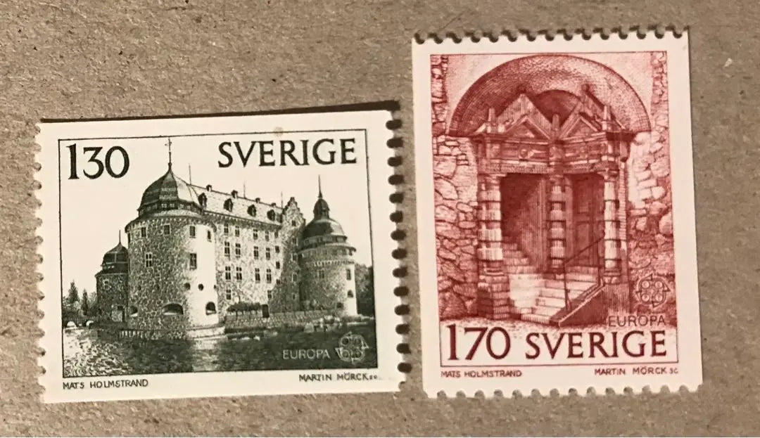 Foreign unused stamps, two types of Sweden, European stamps