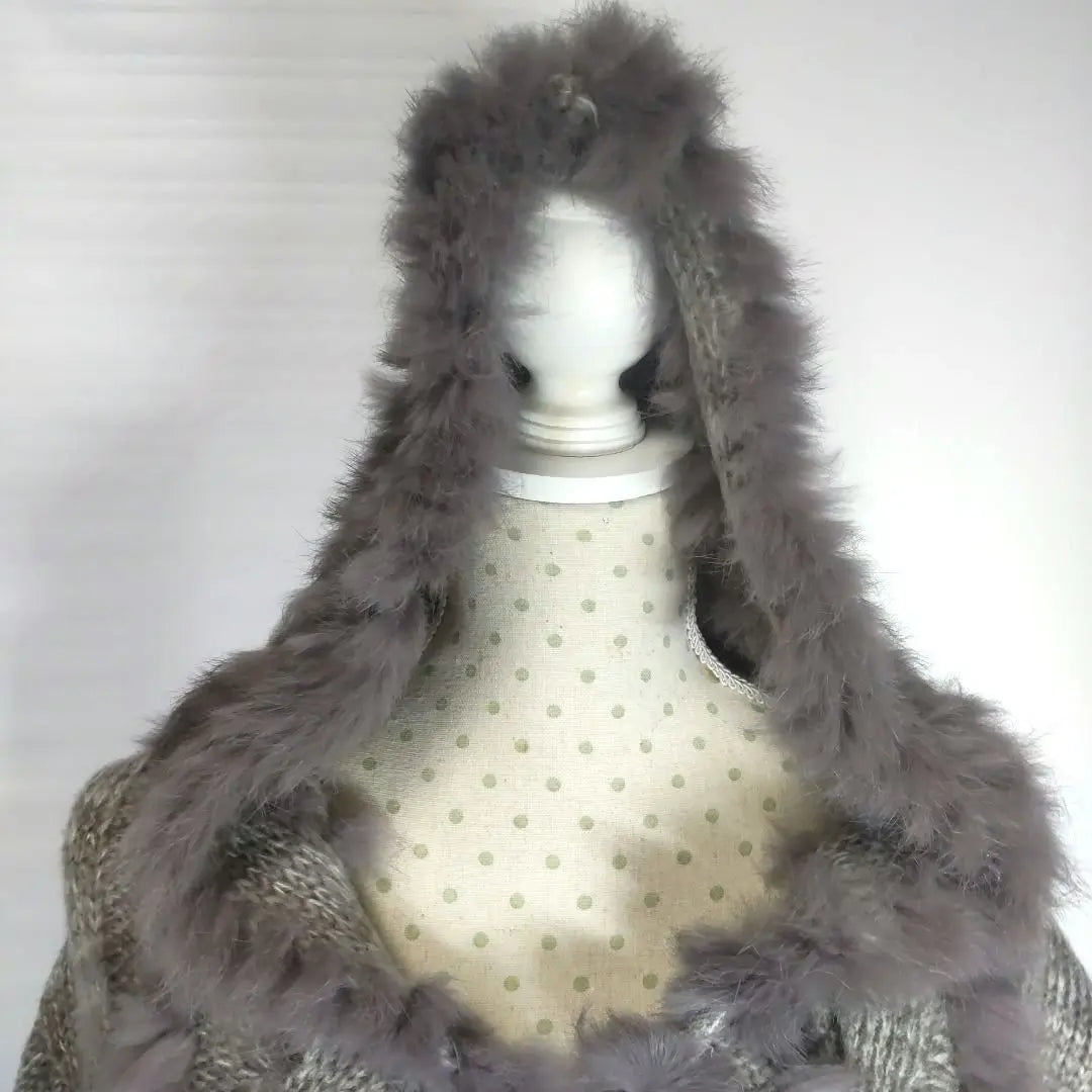 〖New 〗 IMAGE Poncho Rabbit Fur Hood Full Zip