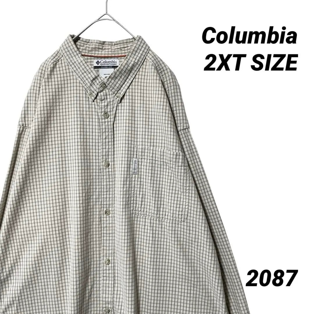 Columbia long sleeve check shirt 2XT button logo button down