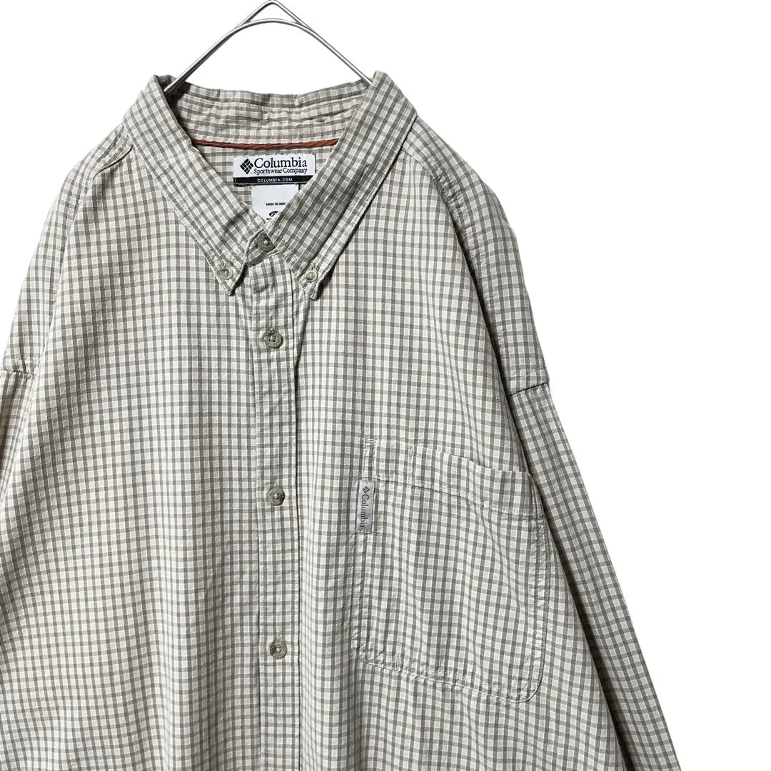 Columbia long sleeve check shirt 2XT button logo button down