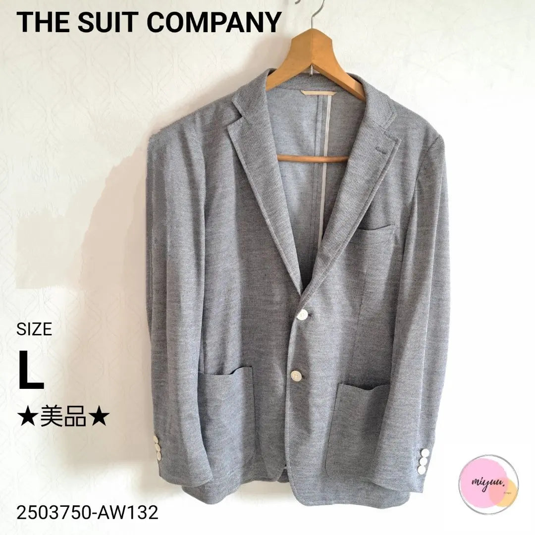 The Suit Company Grey Tailored Jacket Linen Mixed L Size