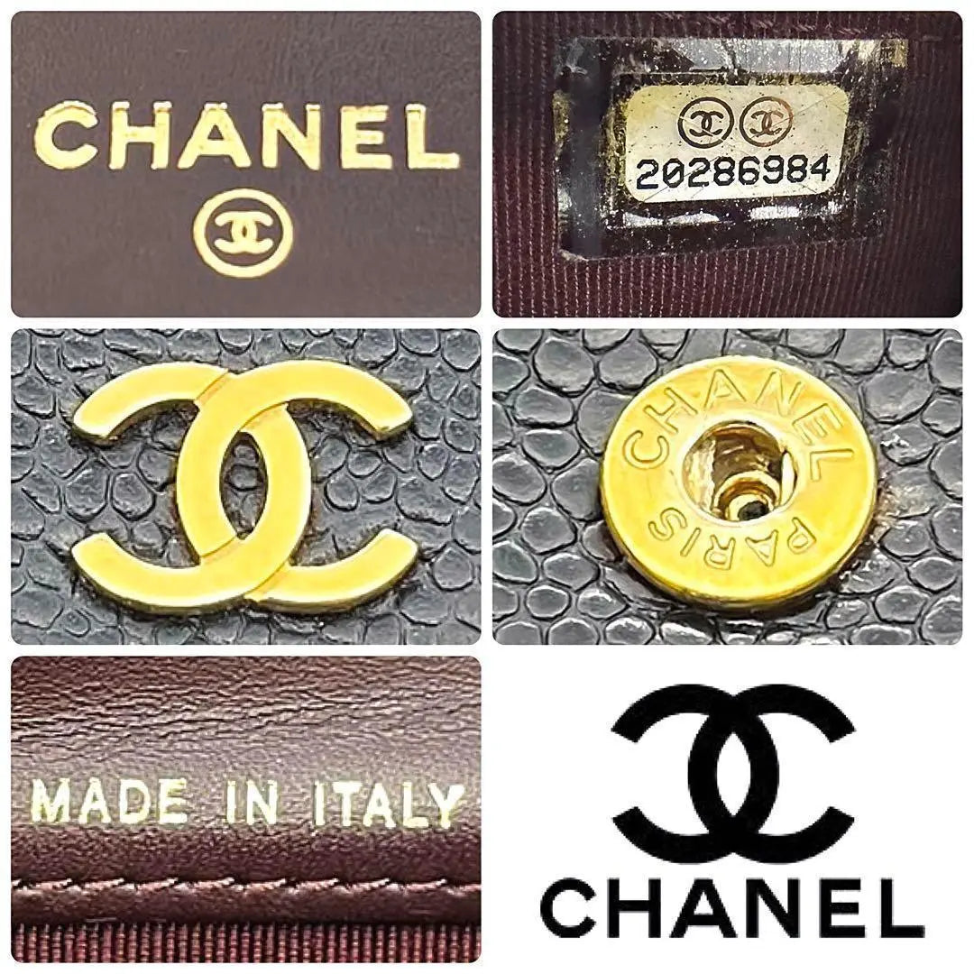 Cartera larga de tres pliegues en piel de caviar Matelasse de CHANEL Producto genuino garantizado 2333