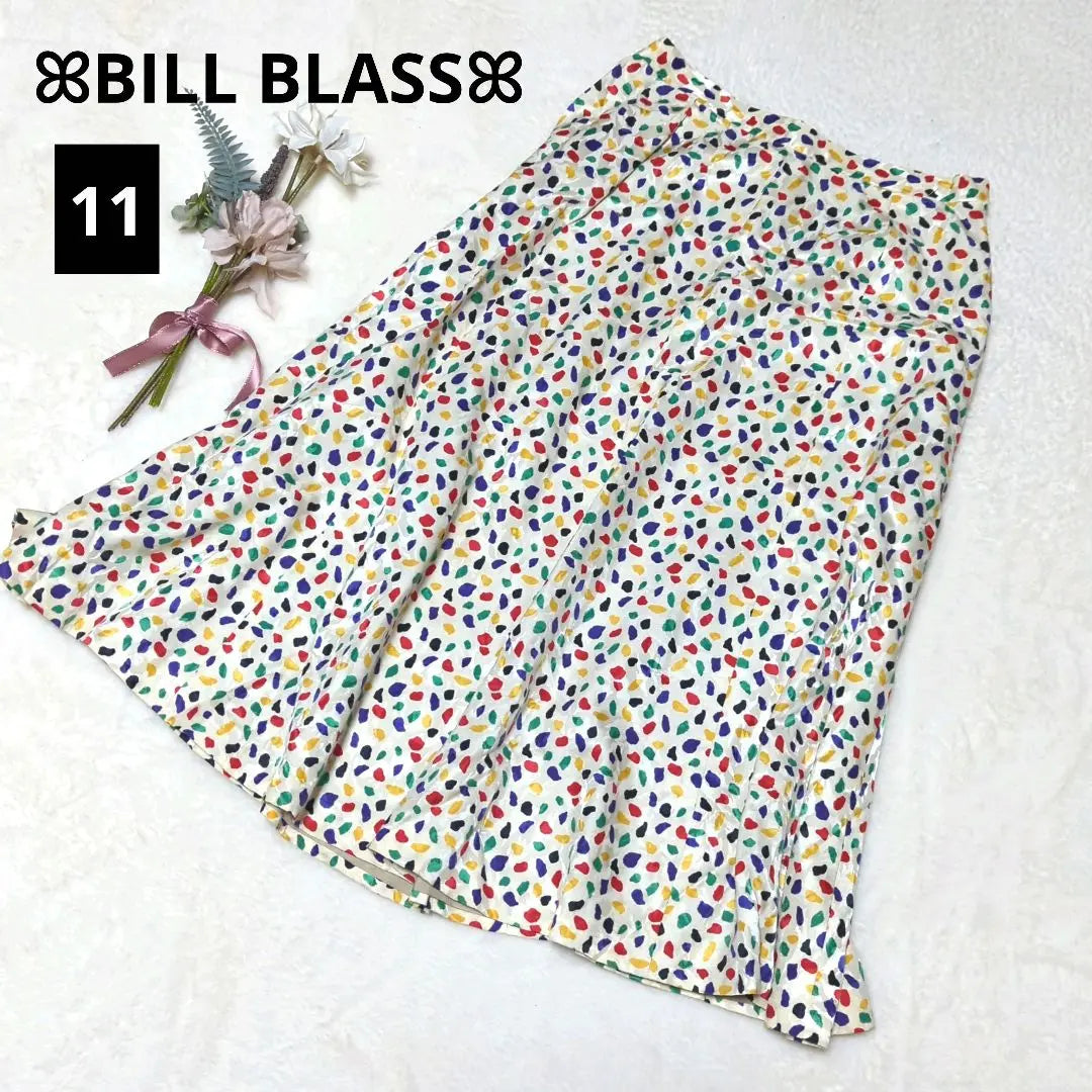 331★Bil Brass Midi Length Flare Skirt [11] Transformed Dot Retro Silk Blend