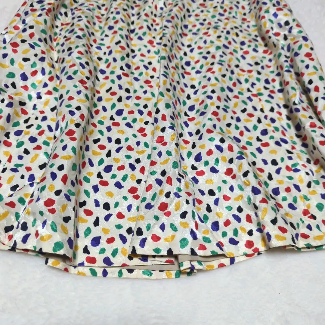 331★Bil Brass Midi Length Flare Skirt [11] Transformed Dot Retro Silk Blend