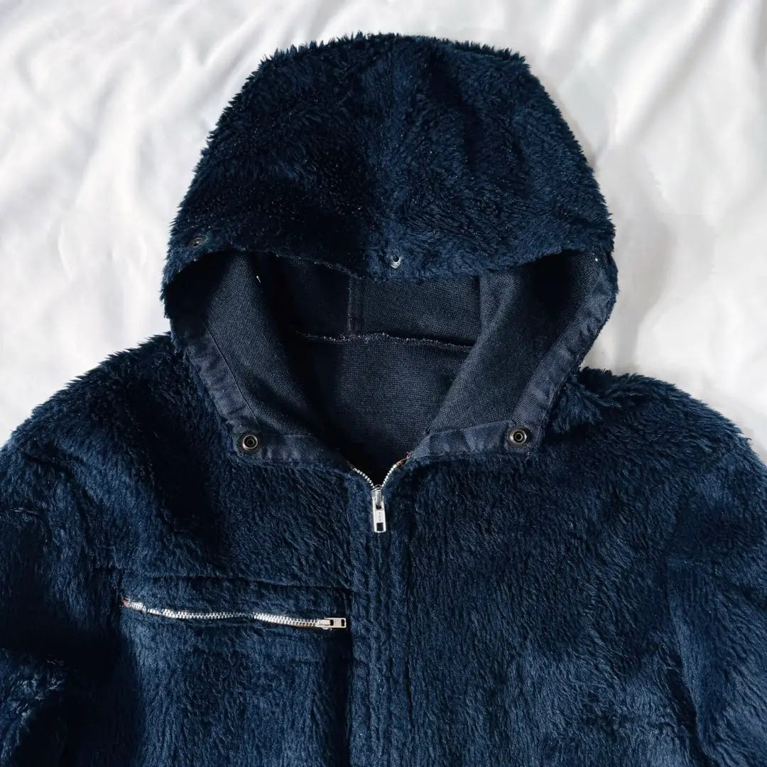 VINTAGE Euro Military Navy Fur Liner Jacket