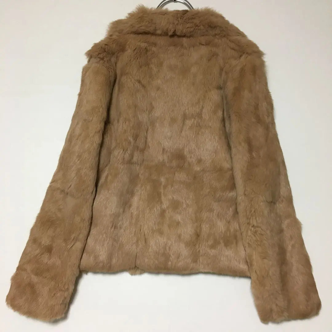 rei firenze (M) rabbit fur short coat jacket beige