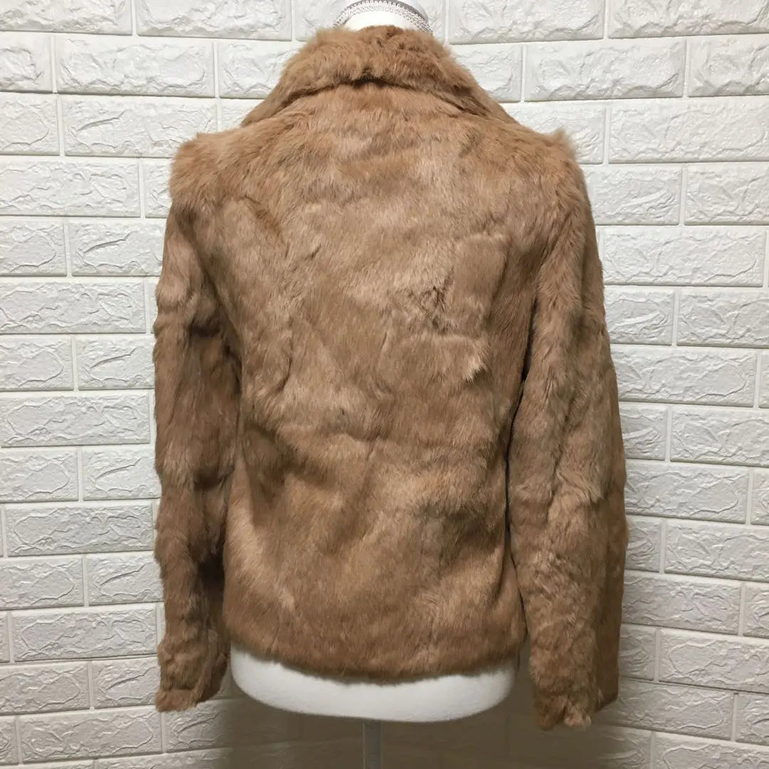 rei firenze (M) rabbit fur short coat jacket beige