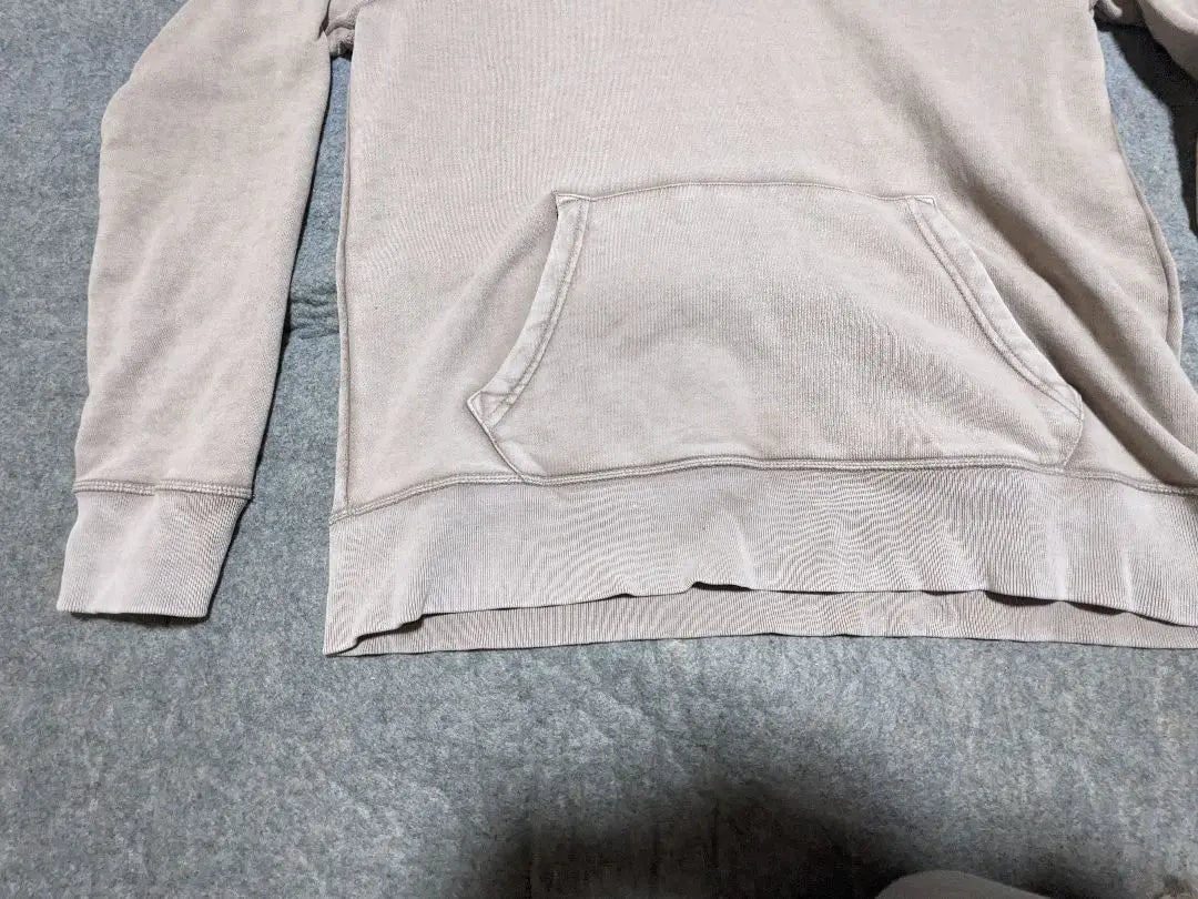 Beige sweatshirt hoodie, fade processing, used vintage finish