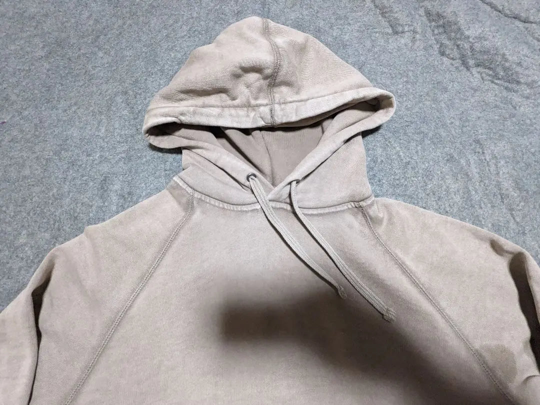 Beige sweatshirt hoodie, fade processing, used vintage finish