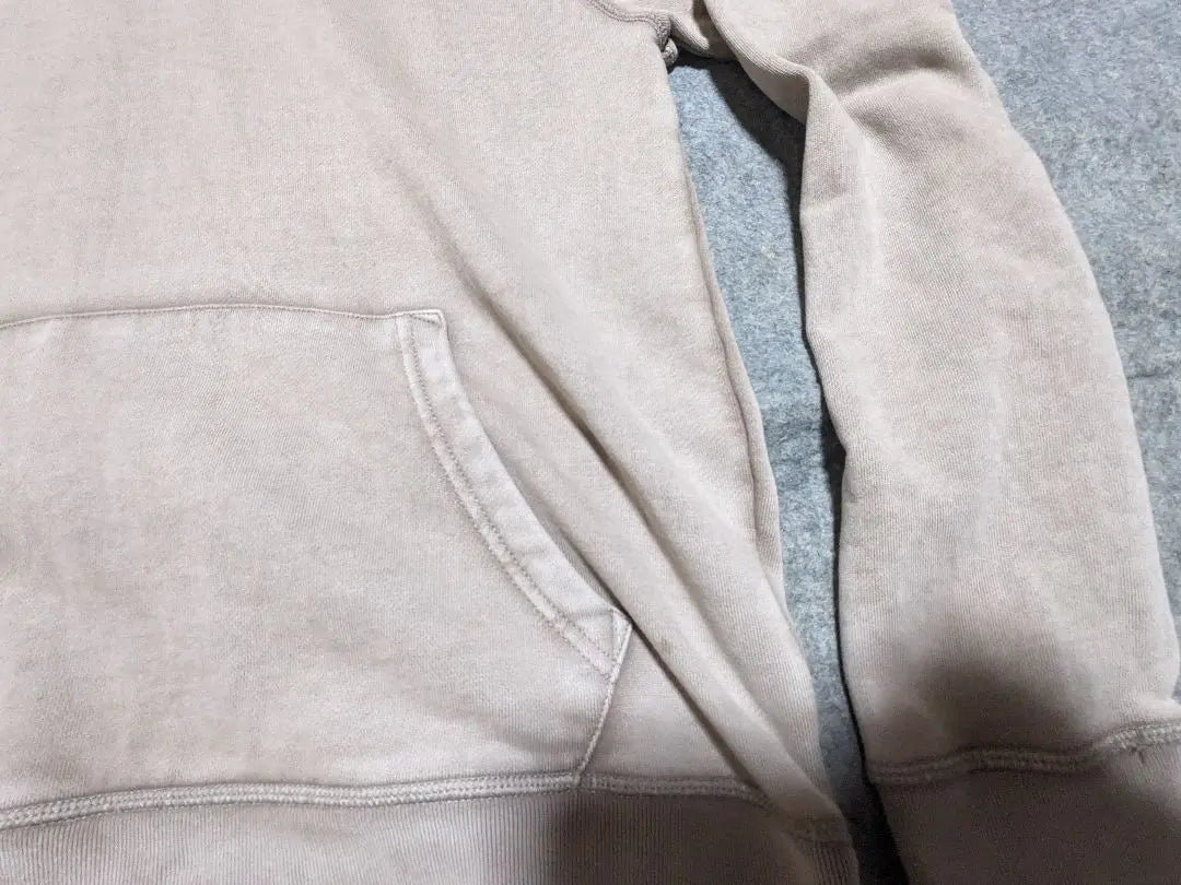 Beige sweatshirt hoodie, fade processing, used vintage finish