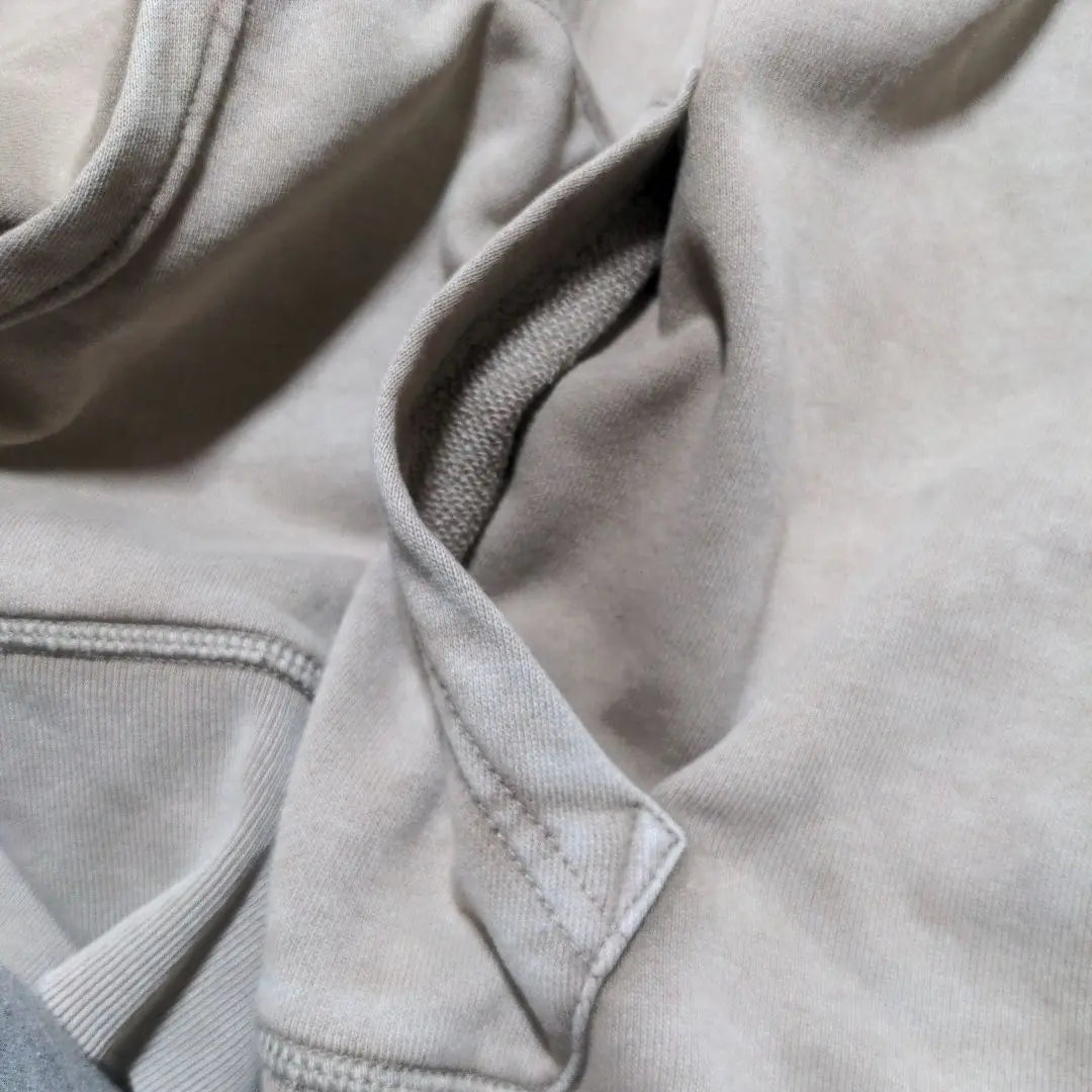 Beige sweatshirt hoodie, fade processing, used vintage finish