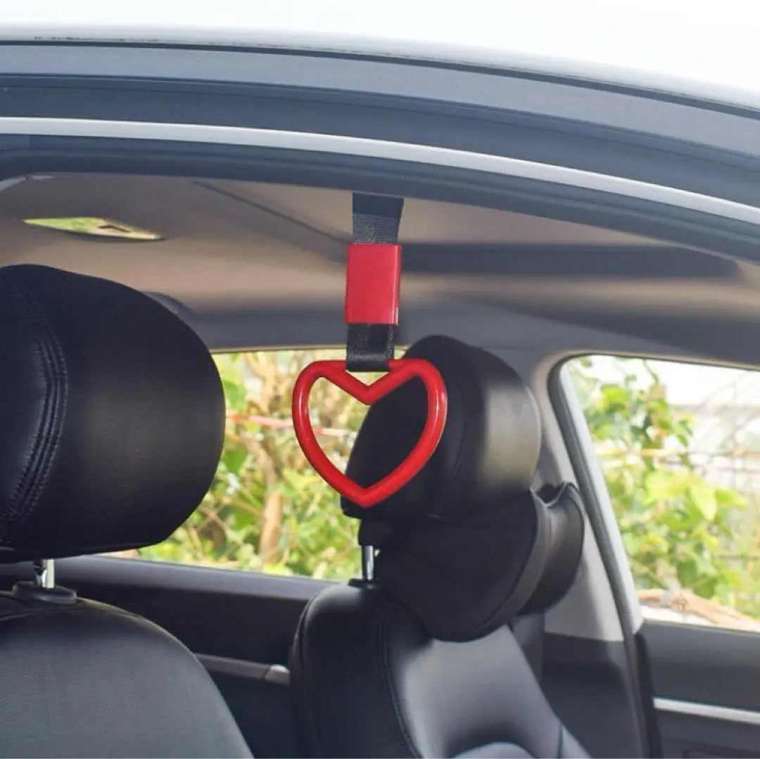 [New] Pink Hanging Leather Heart Shaped Dress Up Car Accessories Aid for Cars