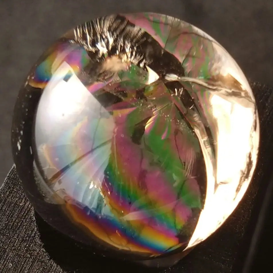 Sora Riho Smoky Iris Quartz Rainbow Natural Stone Maru Tamaru Tumble Sphere | 宙虹 スモーキー アイリスクォーツ 虹 天然石 丸玉 丸球 タンブル スフィア