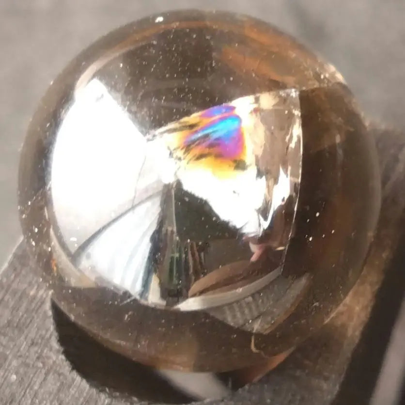 Sora Riho Smoky Iris Quartz Rainbow Natural Stone Maru Tamaru Tumble Sphere | 宙虹 スモーキー アイリスクォーツ 虹 天然石 丸玉 丸球 タンブル スフィア