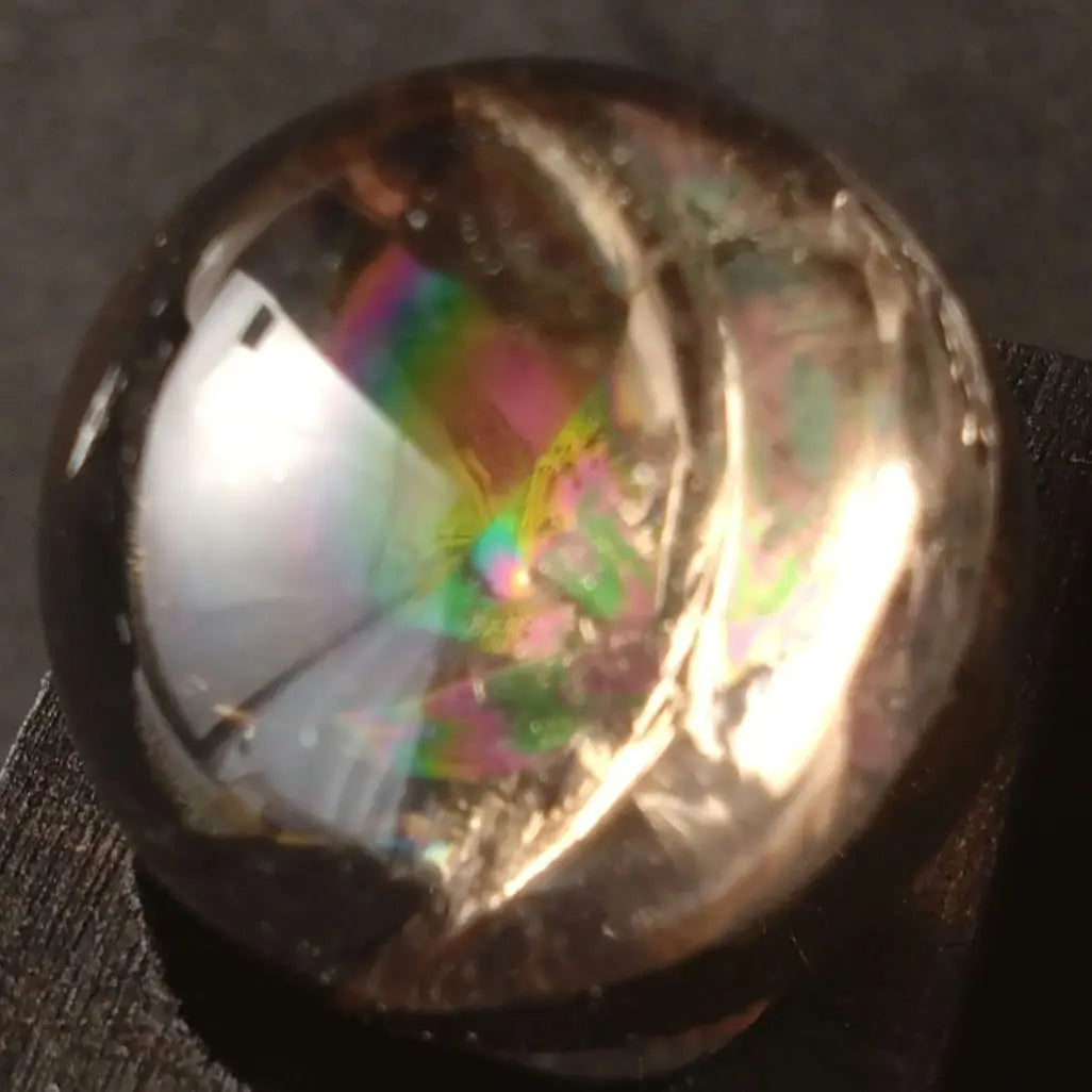 Sora Riho Smoky Iris Quartz Rainbow Natural Stone Maru Tamaru Tumble Sphere | 宙虹 スモーキー アイリスクォーツ 虹 天然石 丸玉 丸球 タンブル スフィア