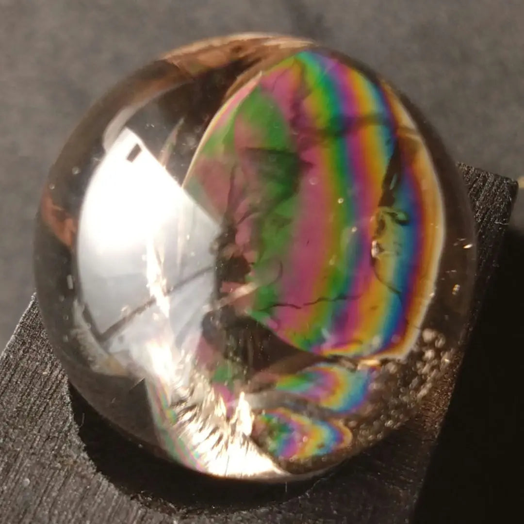 Sora Riho Smoky Iris Quartz Rainbow Natural Stone Maru Tamaru Tumble Sphere | 宙虹 スモーキー アイリスクォーツ 虹 天然石 丸玉 丸球 タンブル スフィア