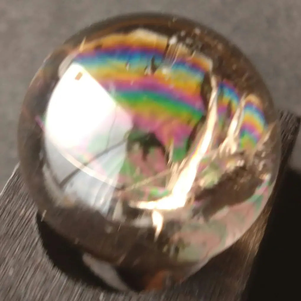 Sora Riho Smoky Iris Quartz Rainbow Natural Stone Maru Tamaru Tumble Sphere | 宙虹 スモーキー アイリスクォーツ 虹 天然石 丸玉 丸球 タンブル スフィア