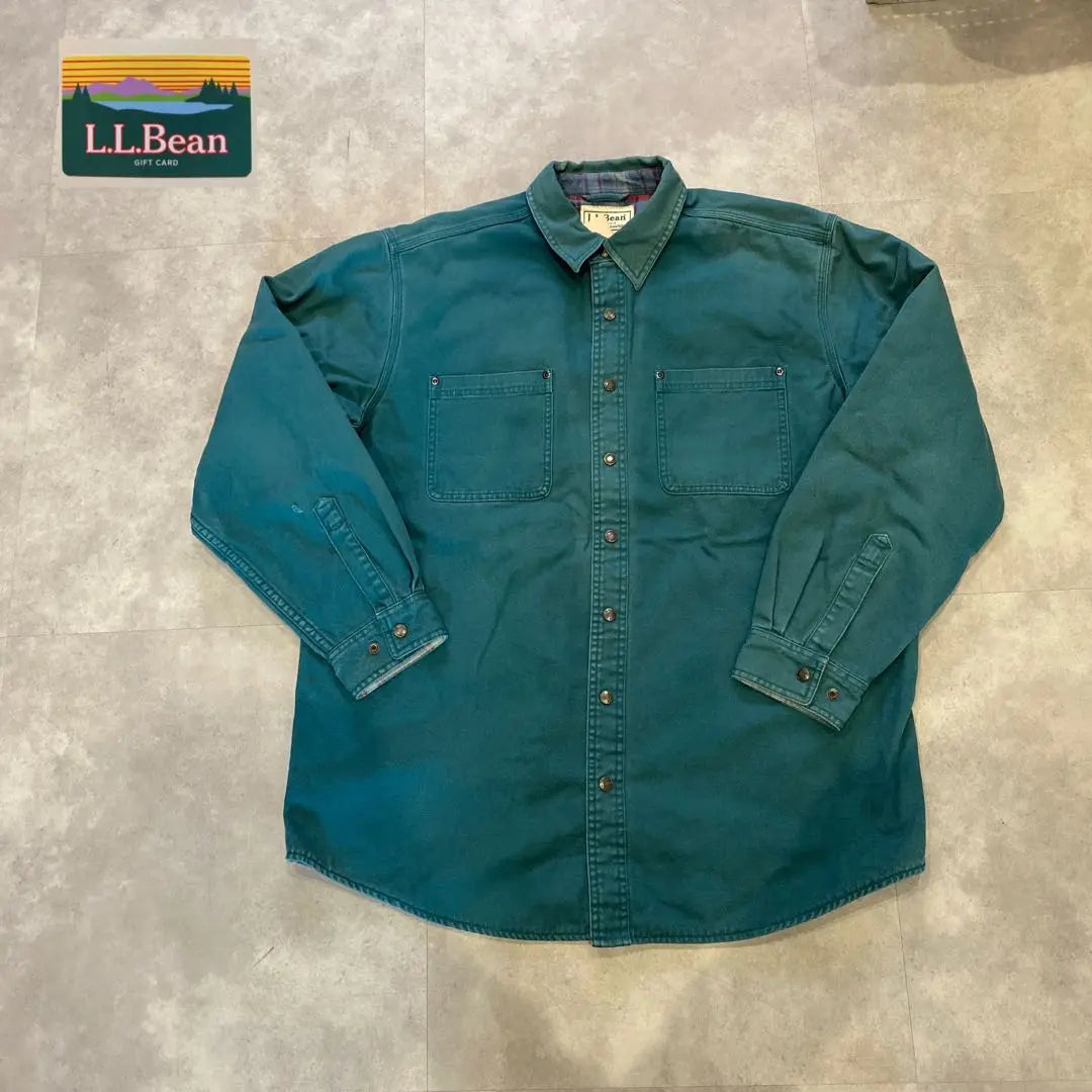 ↓ Price reduction [LLBean] Thick long -sleeved plain shirt