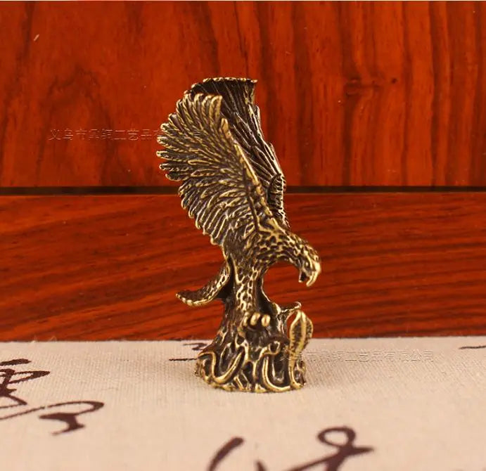 Brass eagle snake sculpture figure