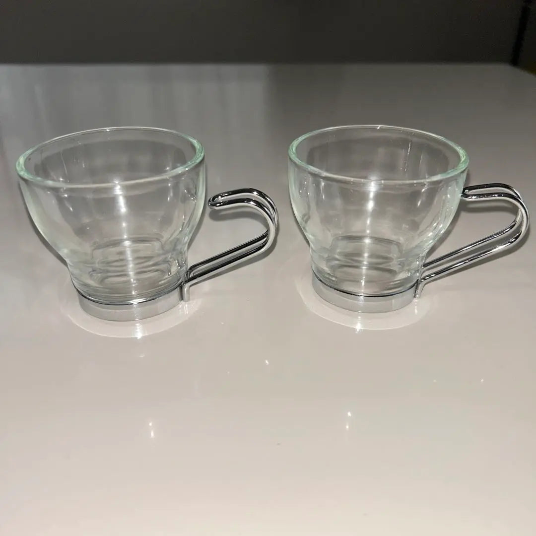 ★New★Heat-resistant glass mug with handle, set of 2 | ★新品★耐熱ガラス ハンドル付きマグカップ 2個セット